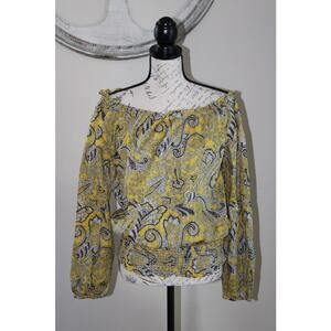 Michael Kors Women’s Blouse Paisley Print Long Sleeve Size L